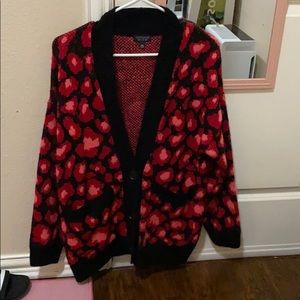 Topshop leopard print sweater cardigan